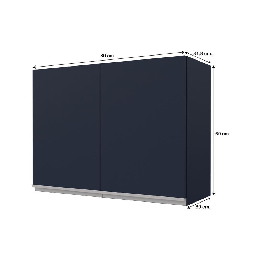 ตู้แขวนคู่เรียบ JUPITER JUVENTAS 80x60 ซม. สีน้ำเงิน