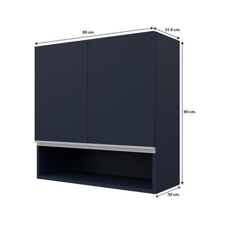 ตู้แขวนคู่เรียบช่องโล่ง D2 JUPITER JUVENTAS 80x80 ซม. สีน้ำเงิน_4
