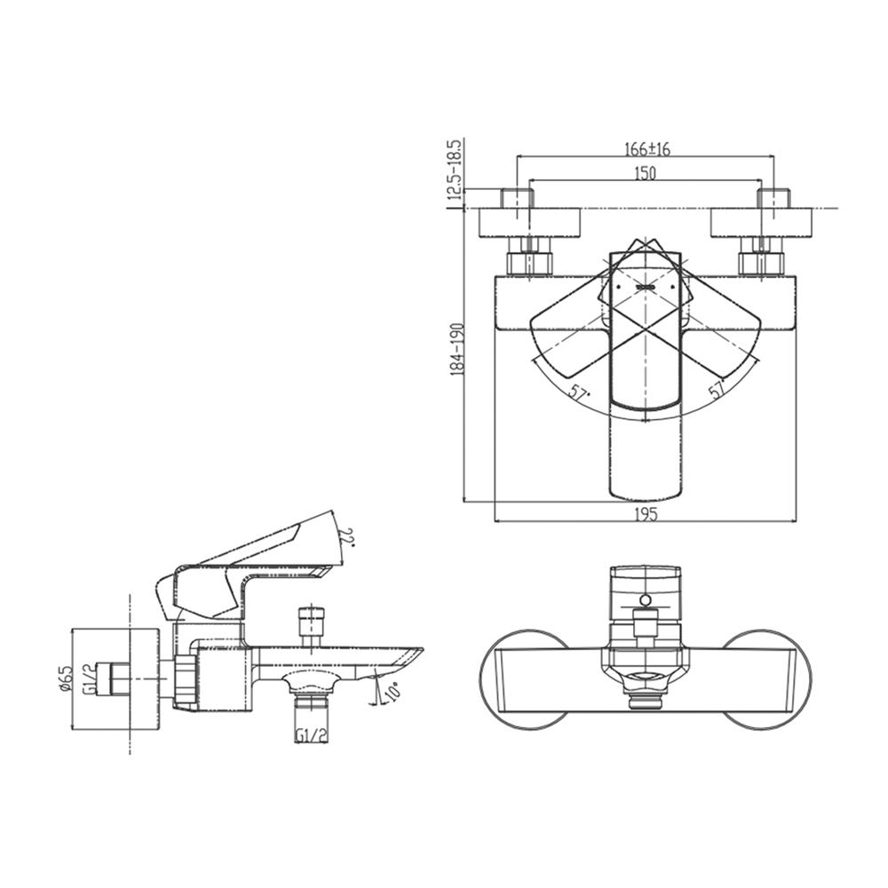 ก๊อกผสมยืนอาบ TOTO TBG02302T