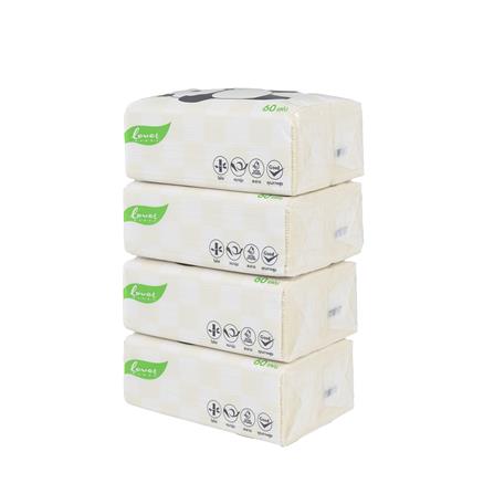 กระดาษอเนกประสงค์ LOVER HANDS BAMBOO 60 แผ่น (แพ็ก 3+1)_1