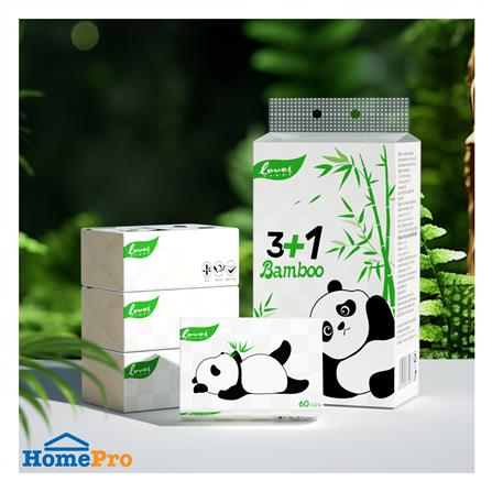 กระดาษอเนกประสงค์ LOVER HANDS BAMBOO 60 แผ่น (แพ็ก 3+1)_3