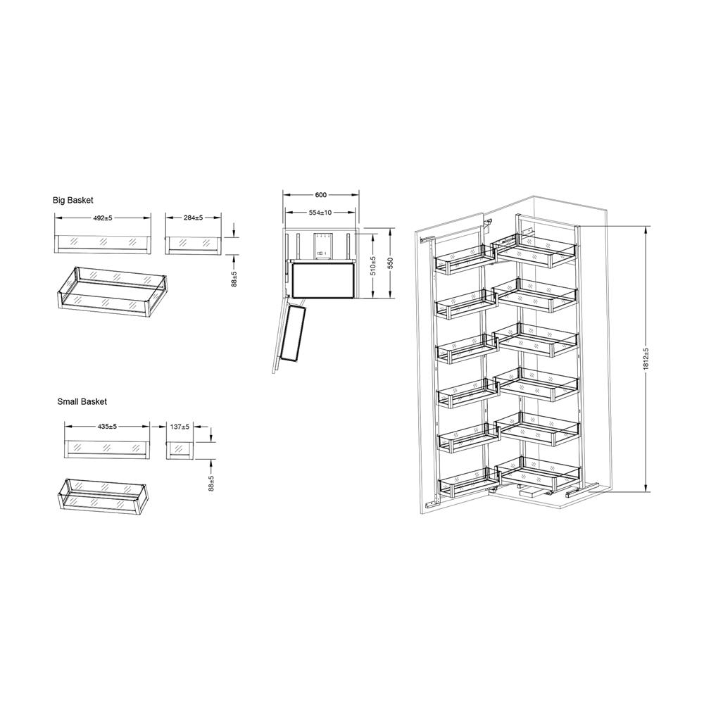 ชุดตู้สูงบานเปิด HAFELE STARKE 495.35.355