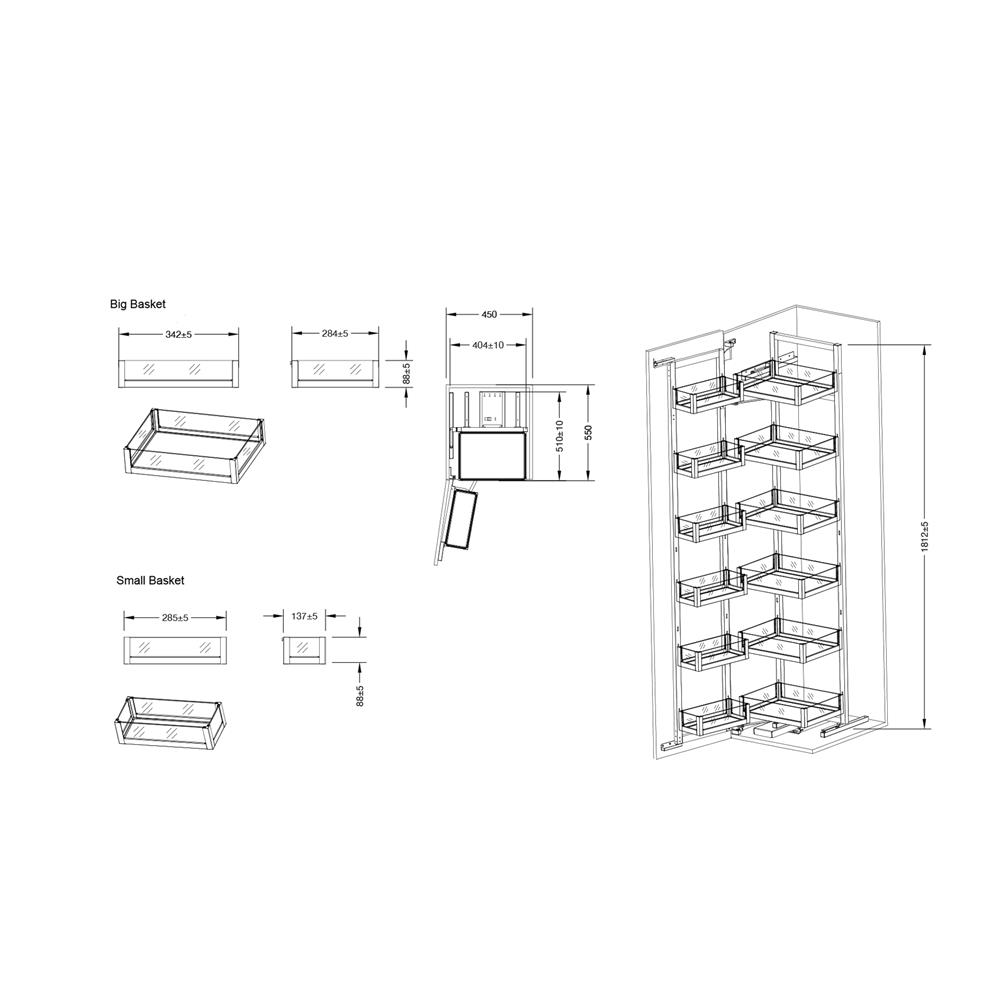 ชุดตู้สูงบานเปิด HAFELE STARKE 495.35.354