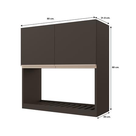 ตู้แขวนคว่ำจานเรียบ JUPITER JUVENTAS 80x80 ซม. สีน้ำตาล_4