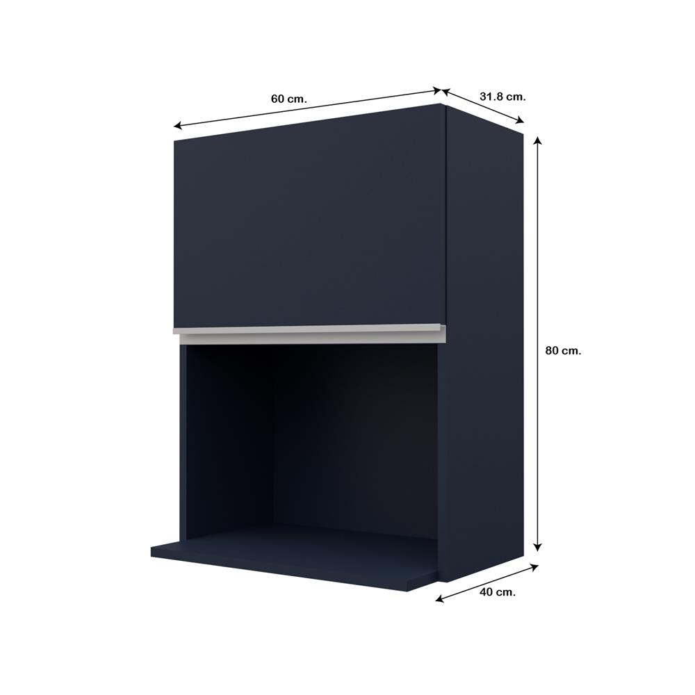 ตู้แขวนไมโครเวฟเรียบ JUPITER JUVENTAS 60x80 ซม. สีน้ำเงิน