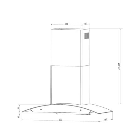 เครื่องดูดควันกระโจม LINEA NCW 90 T30 BLACK 90 ซม._4