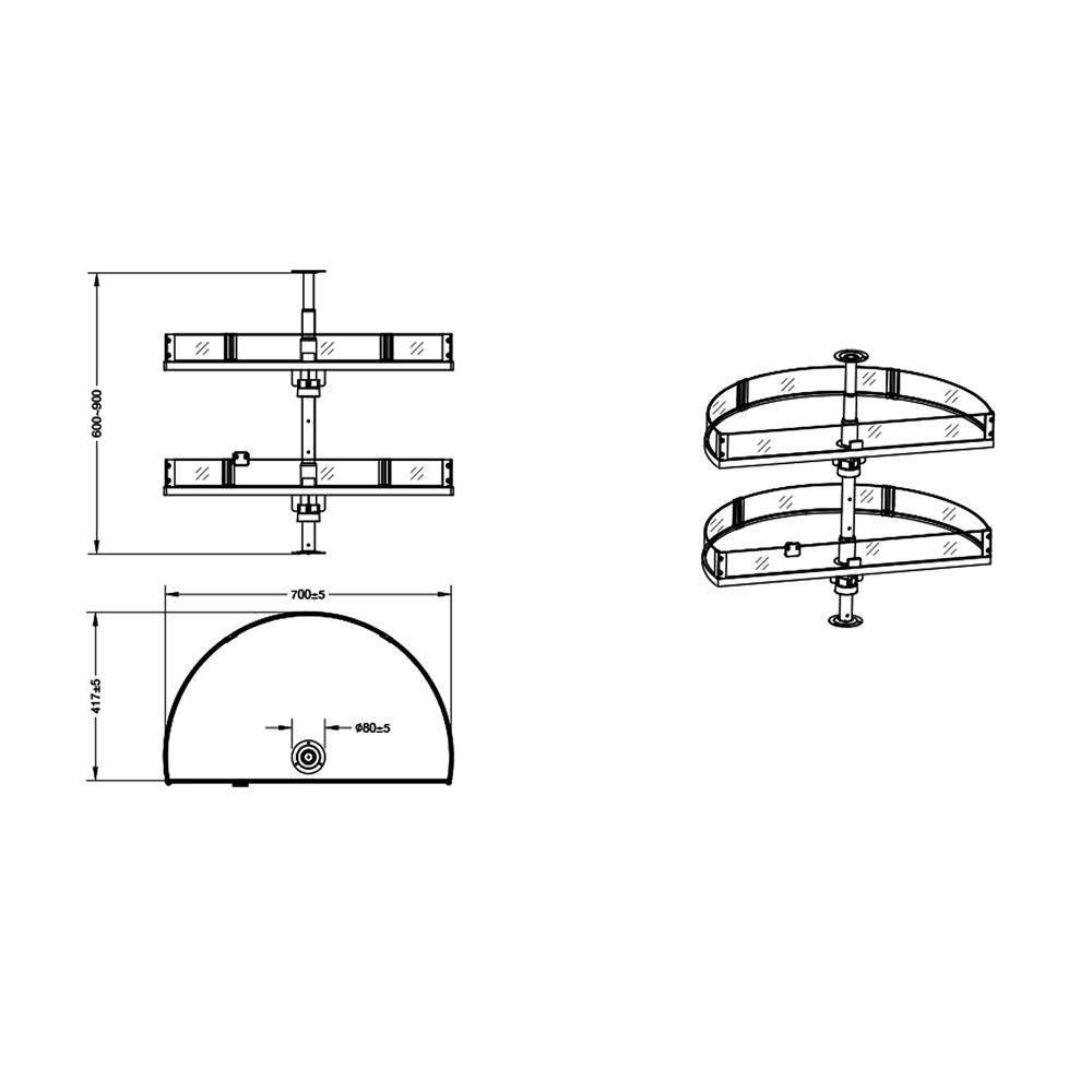 ชุดตะแกรงครึ่งวงกลม HAFELE STARKE 495.37.034