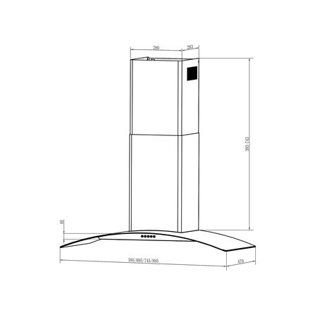 เครื่องดูดควันกระโจม LINEA LDD 90.2 BLACK GLASS 90 ซม._4