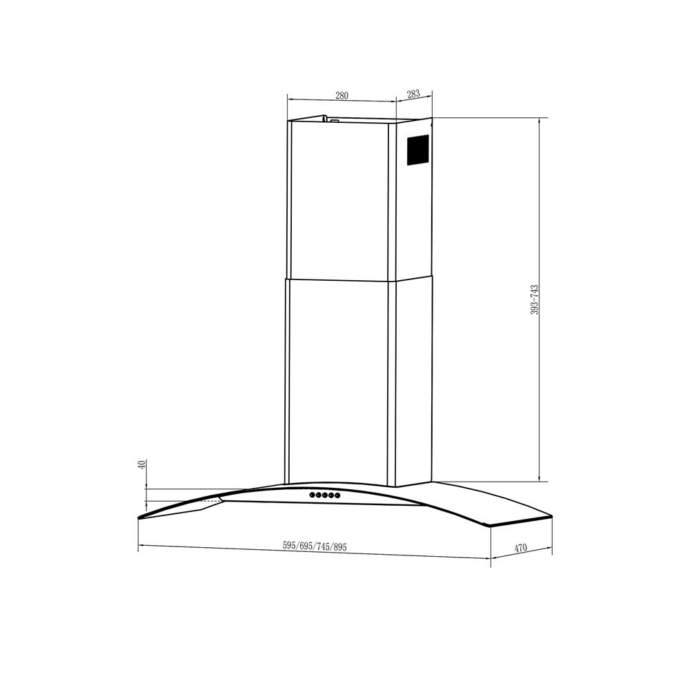 เตาฝัง+เครื่องดูดควัน LINEA GD73 2G + LDD 90.2 BK