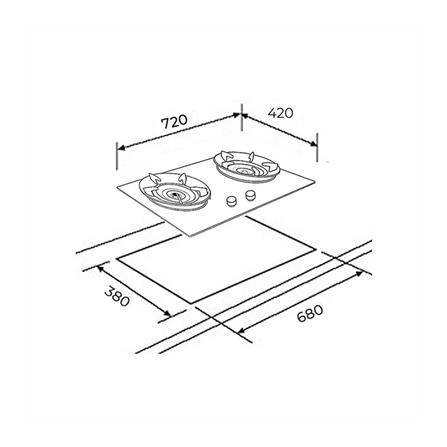 เตาฝัง+เครื่องดูดควัน LINEA GD73 2G + LDD 90.2 BK_4