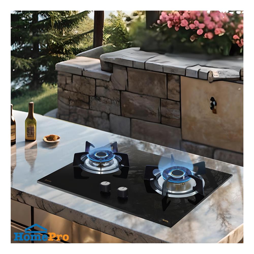 เตาฝัง+เครื่องดูดควัน AXIA FLO72-2G+HERO BLACK 90