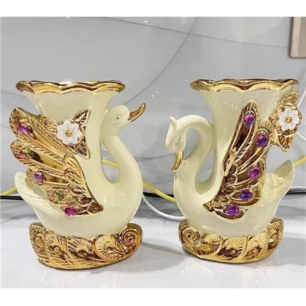 แจกันตกแต่ง INTERY CT209E041_03 สีขาว/ทอง (แพ็ก 2 ชิ้น)_6