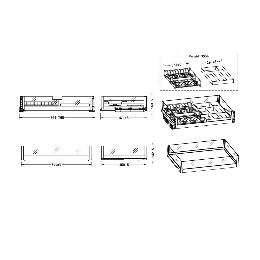ชุดตะแกรงอเนกประสงค์ HAFELE STARKE 495.35.094