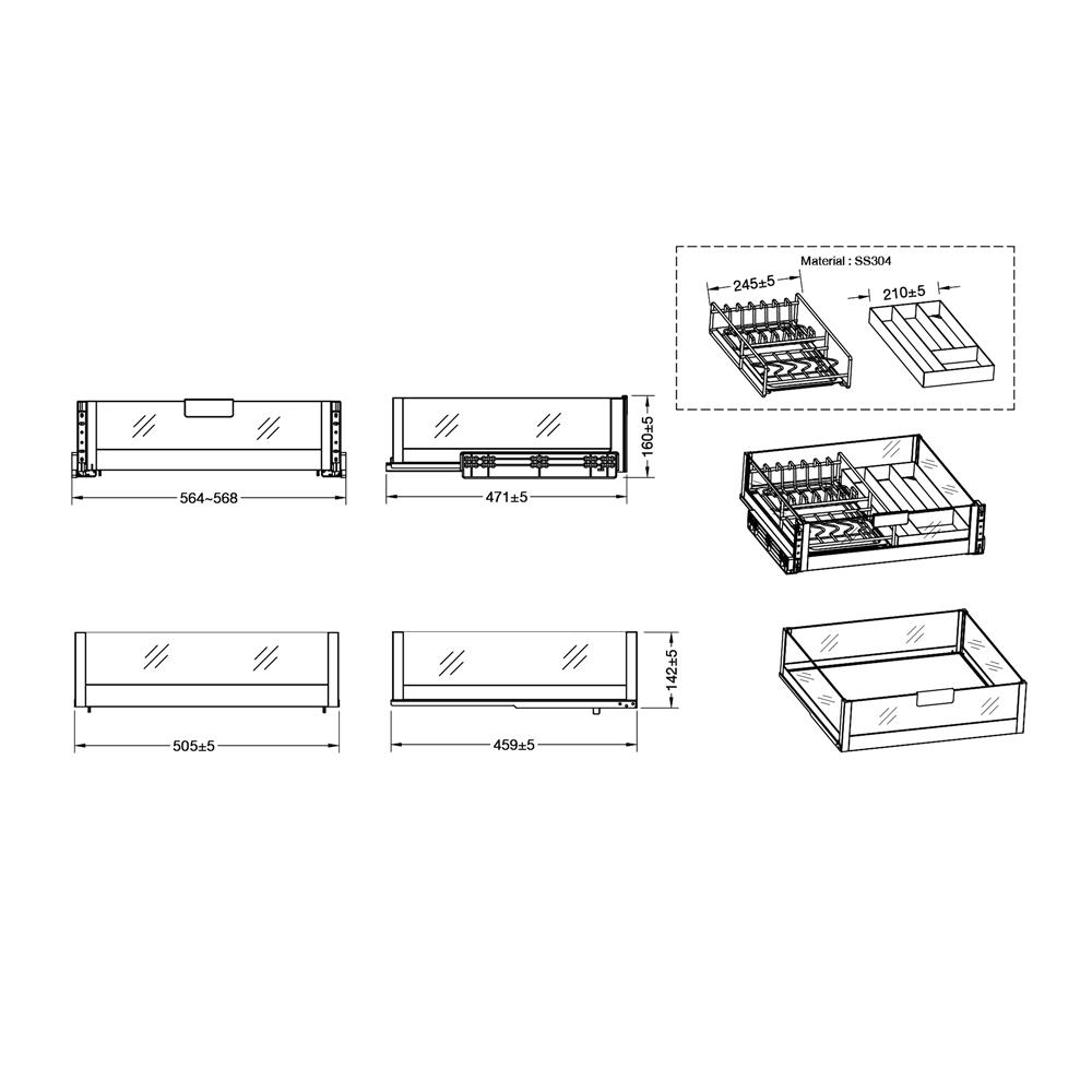 ชุดตะแกรงอเนกประสงค์ HAFELE STARKE 495.35.093