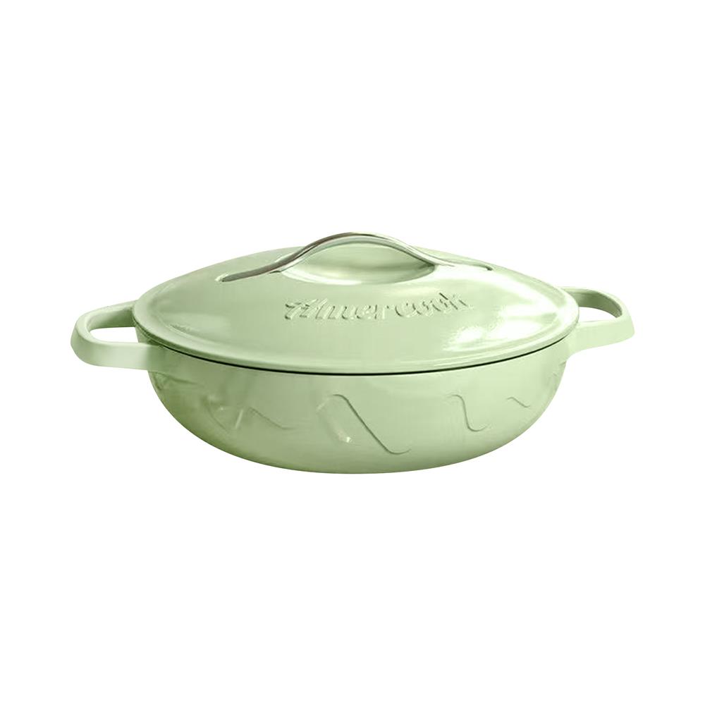 หม้อเหล็กหล่อ พร้อมฝา 28 ซม. AMERCOOK ALFETTA SIGNATURE GREEN IH