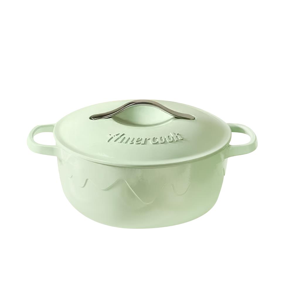 หม้อเหล็กหล่อพร้อมฝา 22 ซม. AMERCOOK ALFETTA SIGNATURE GREEN IH