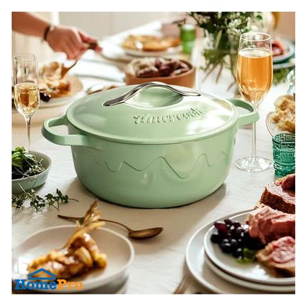 หม้อเหล็กหล่อพร้อมฝา 22 ซม. AMERCOOK ALFETTA SIGNATURE GREEN IH_3