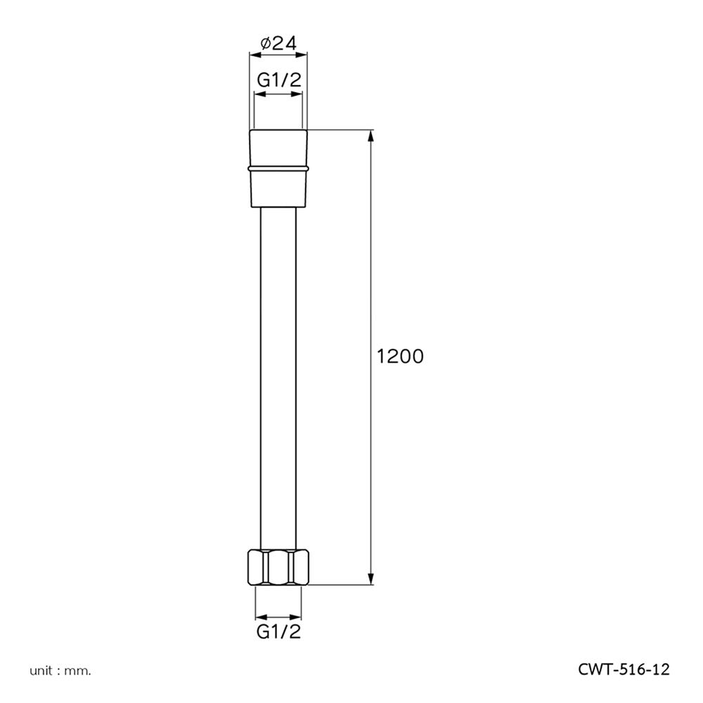 สายฝักบัว PVC PRIME CWT-516-12 120 ซม.