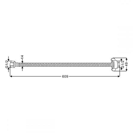 สายน้ำดีสเตนเลสน้ำอุ่น-น้ำเย็น 24 นิ้ว RASLAND RA G41-24-60_2