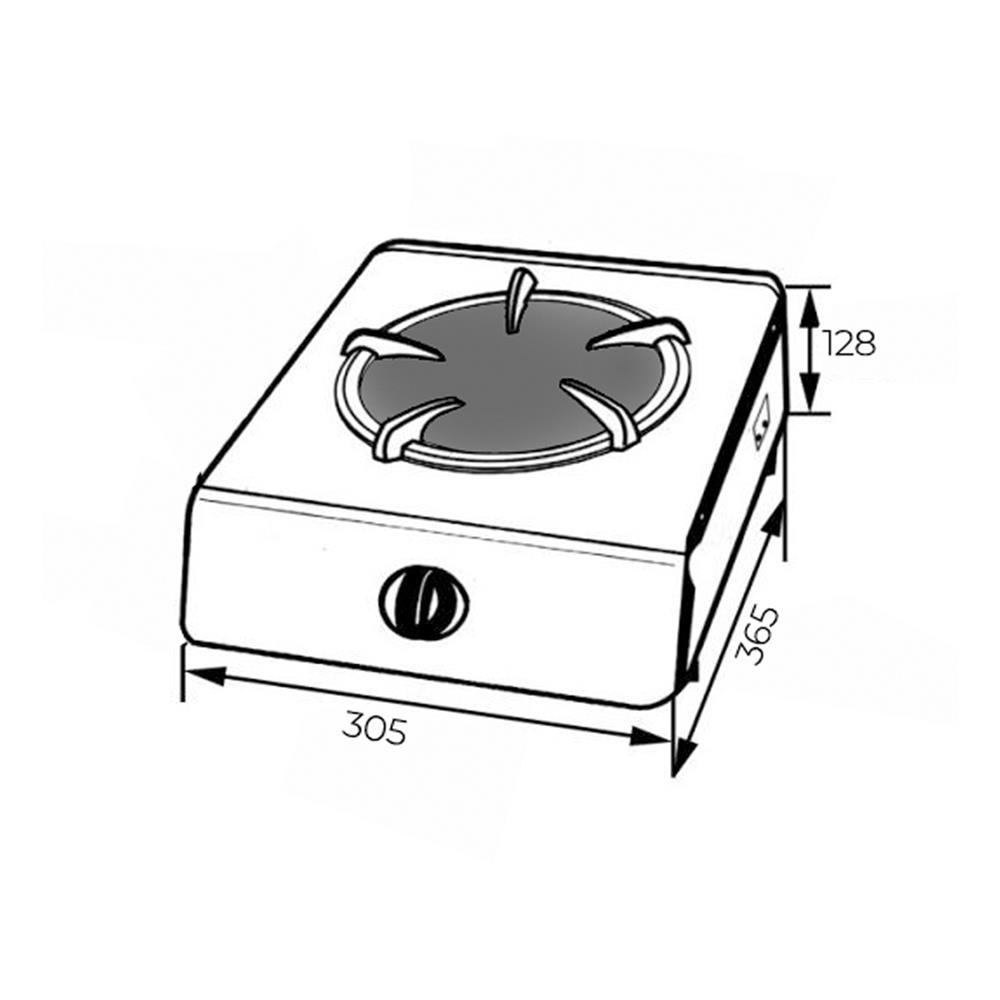 เตาแก๊สตั้งโต๊ะ 1 หัวแก๊ส LINEA FIG 1G50 LBB WH