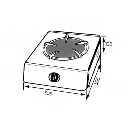 เตาแก๊สตั้งโต๊ะ 1 หัวแก๊ส LINEA FIG 1G50 LBB WH_3