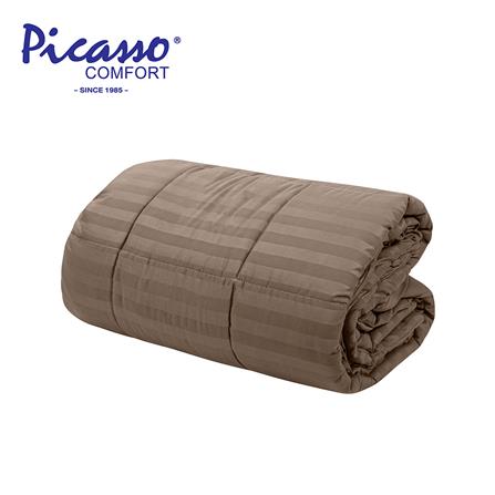 ผ้านวม PICASSO SMILE M5BR ลายริ้ว 100x90 นิ้ว สีน้ำตาล_0
