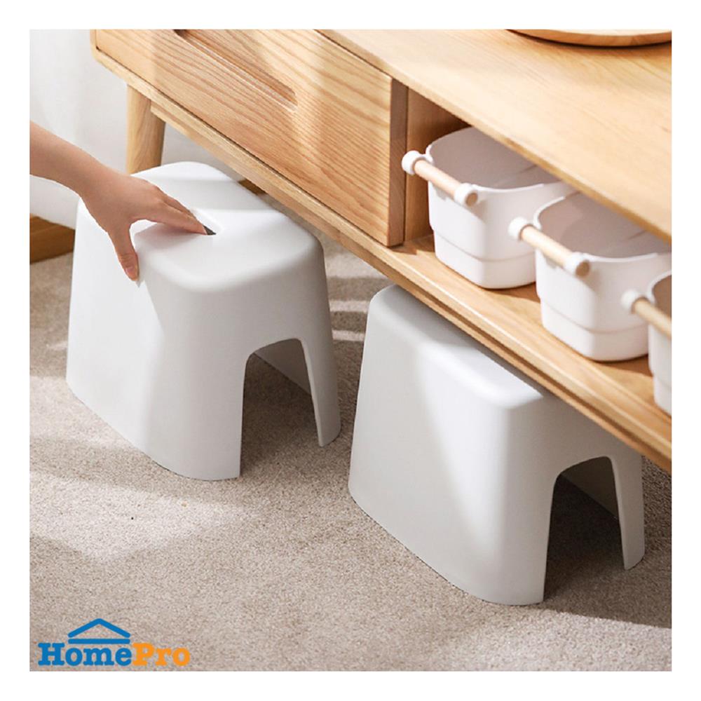 เก้าอี้เหลี่ยมเตี้ย ACCO 31.5X22.5X23.5 ซม. สีขาว