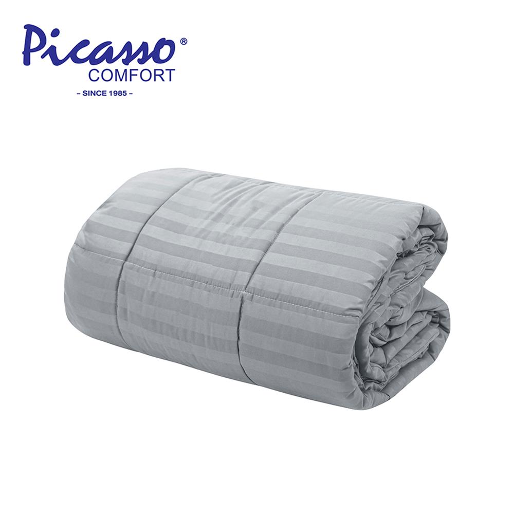 ผ้านวม PICASSO SMILE M5GY ลายริ้ว 100x90 นิ้ว สีเทา