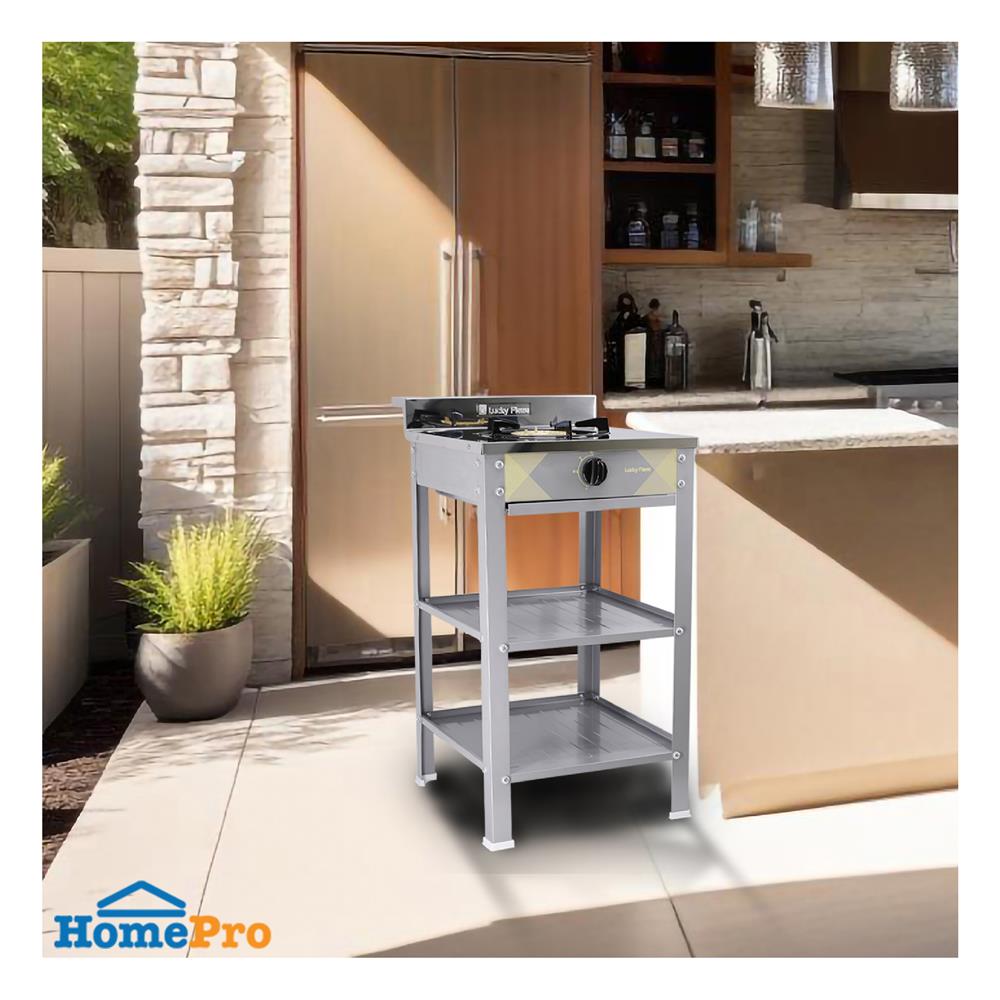 เตาแก๊สตั้งพื้น 1 หัวแก๊ส LUCKY FLAME DH-502 สีเทา