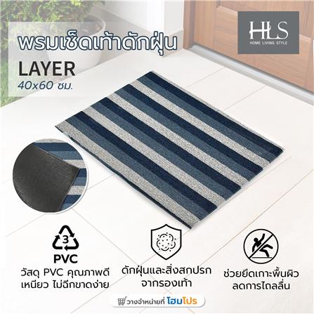 พรมเช็ดเท้าดักฝุ่น HOME LIVING STYLE LAYER 40x60 ซม. สีน้ำเงินเข้ม_5