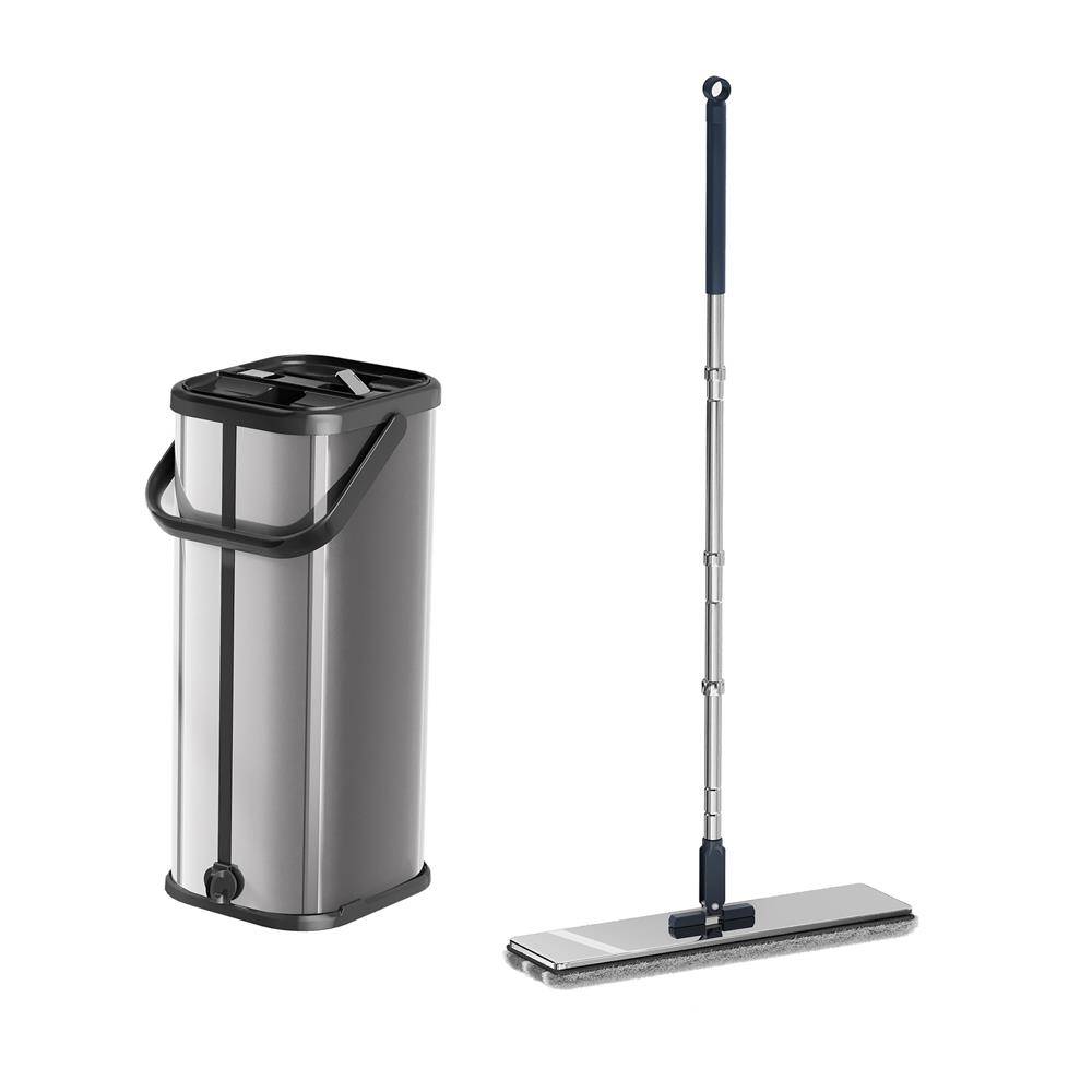 ชุดถังรีดม็อบสเตนเลสพร้อมไม้ถูพื้น ACCO LAVISH สีเงิน