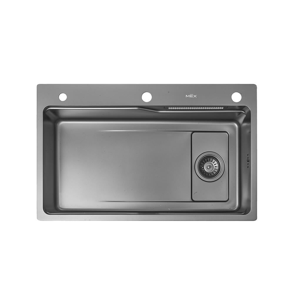 ซิงค์ฝัง 1 หลุม MEX SM761GFGM 76 ซม. สีดำ
