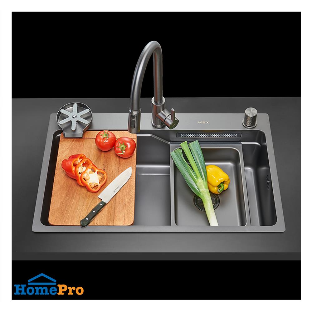 ซิงค์ฝัง 1 หลุม MEX SM761GFGM 76 ซม. สีดำ