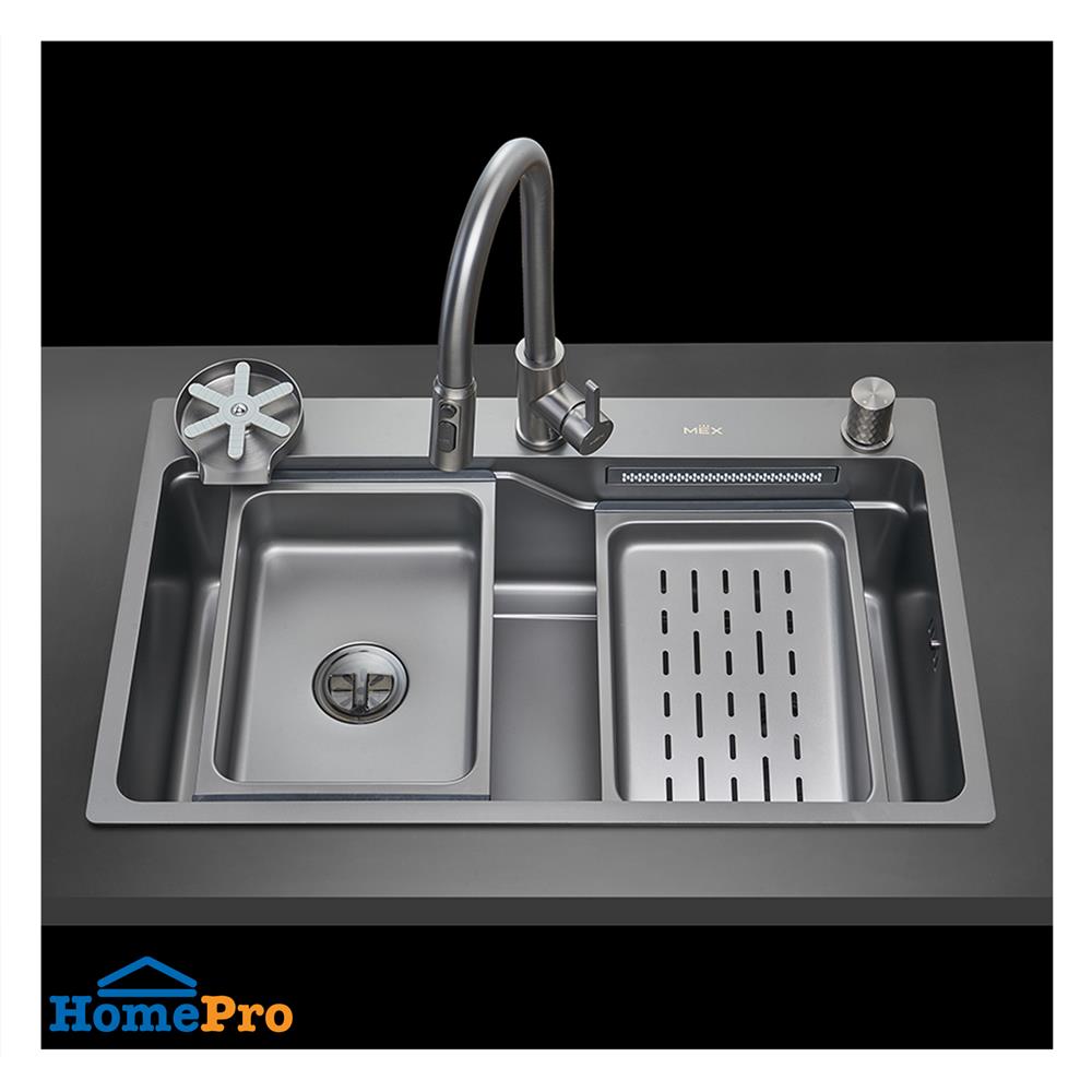 ซิงค์ฝัง 1 หลุม MEX SM761GFGM 76 ซม. สีดำ