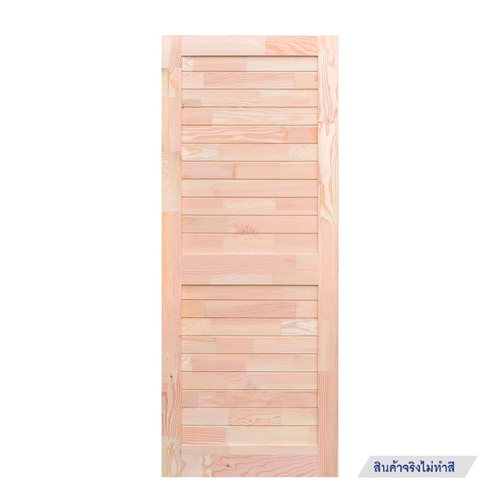 ประตูไม้สนแดง ไม่เจาะลูกบิด D2D SUPER EZERO M 80x180 ซม. สีธรรมชาติ