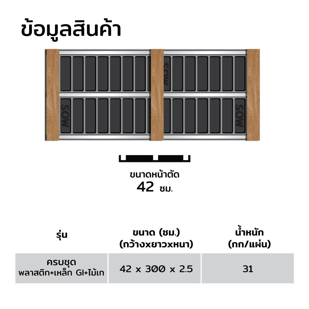 ไม้แบบพลาสติกหล่อท้องคาน SON OF WOOD FI 42x300x2.5 ซม. สีดำ