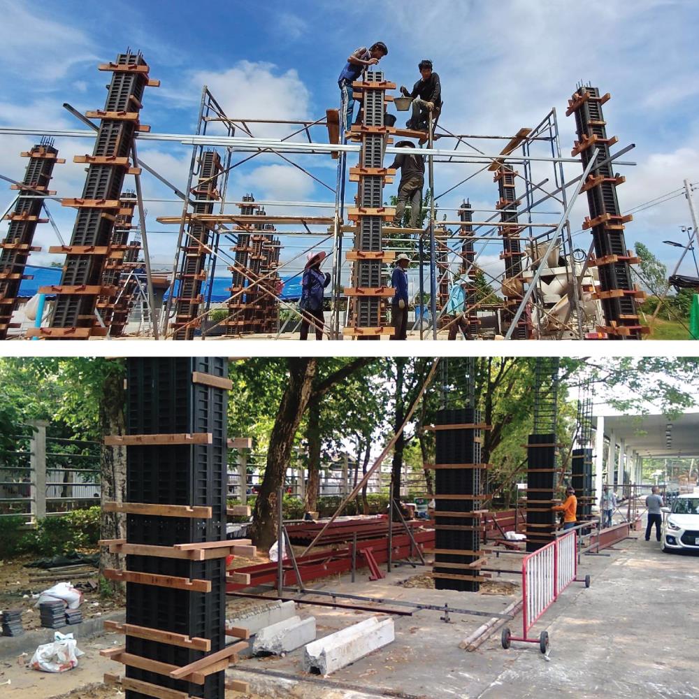 ไม้แบบพลาสติกหล่อเสา SON OF WOOD FI 25X25X300 ซม. สีดำ