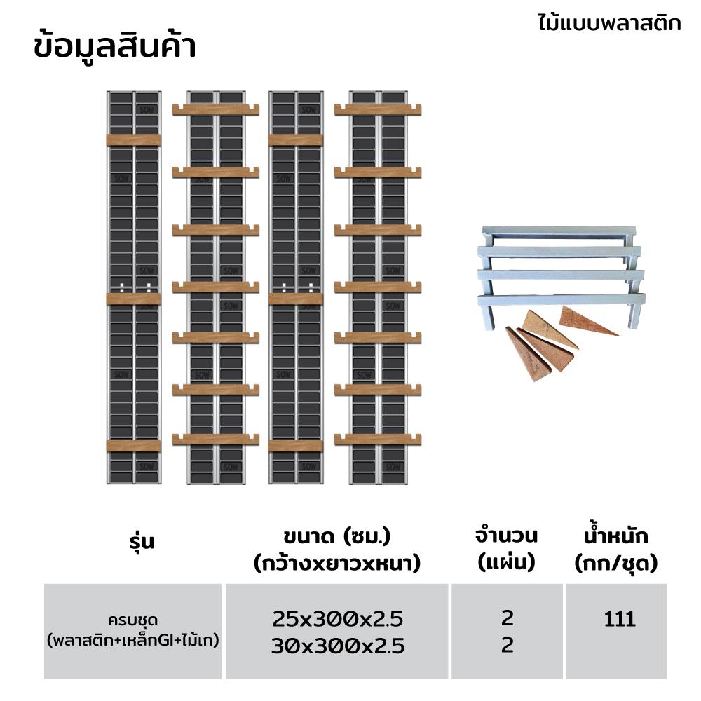 ไม้แบบพลาสติกหล่อเสา SON OF WOOD FI 25X25X300 ซม. สีดำ