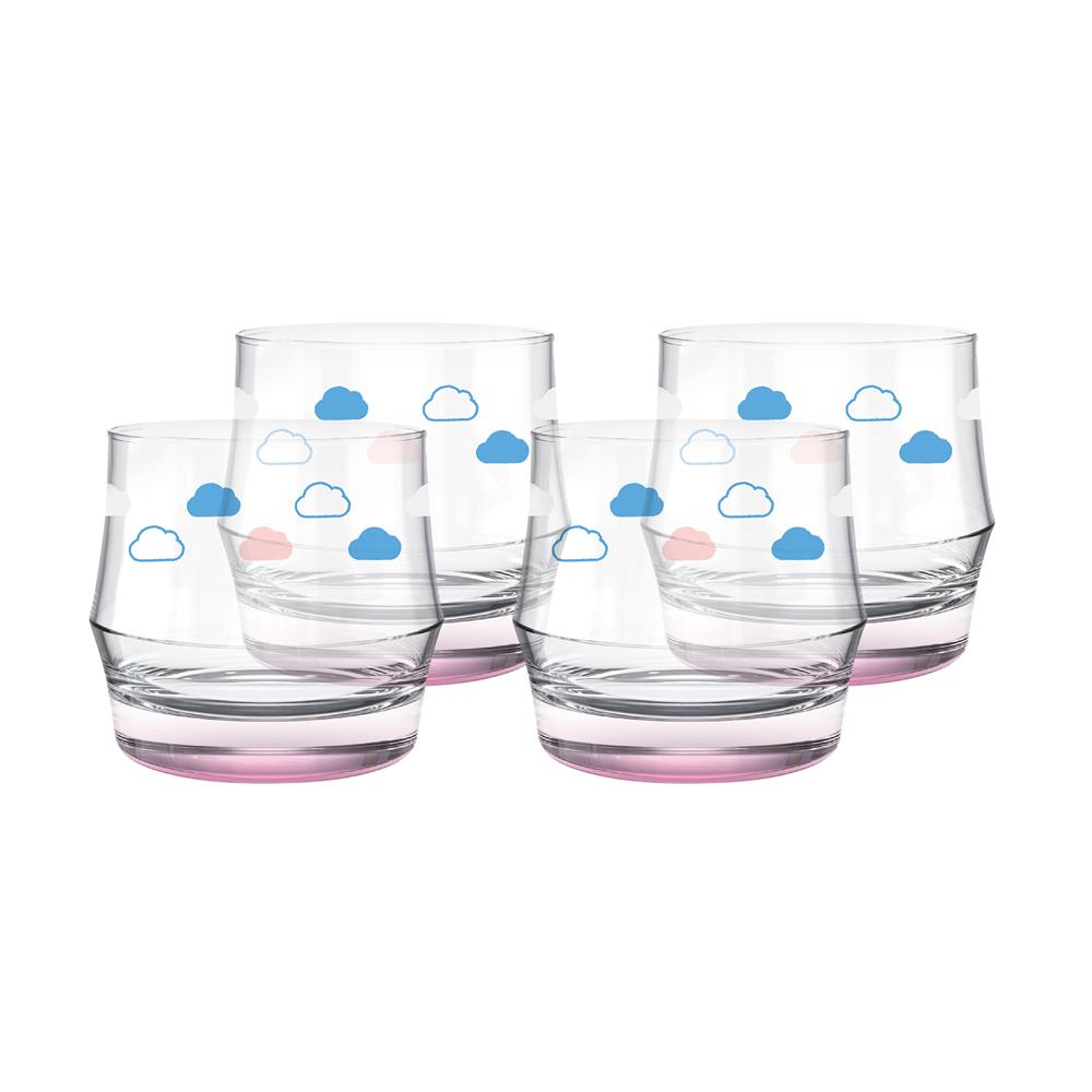 แก้วน้ำ 340 มล. OCEAN GLASS SUMMER SET COTTON CANDY SKY ROCK (แพ็ก 4 ใบ)