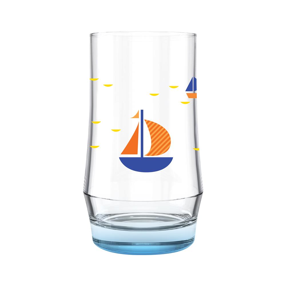 แก้วน้ำ 410 มล. OCEAN GLASS SUMMER SET DEEP BLUE SEA HI BALL (แพ็ก 4 ใบ)