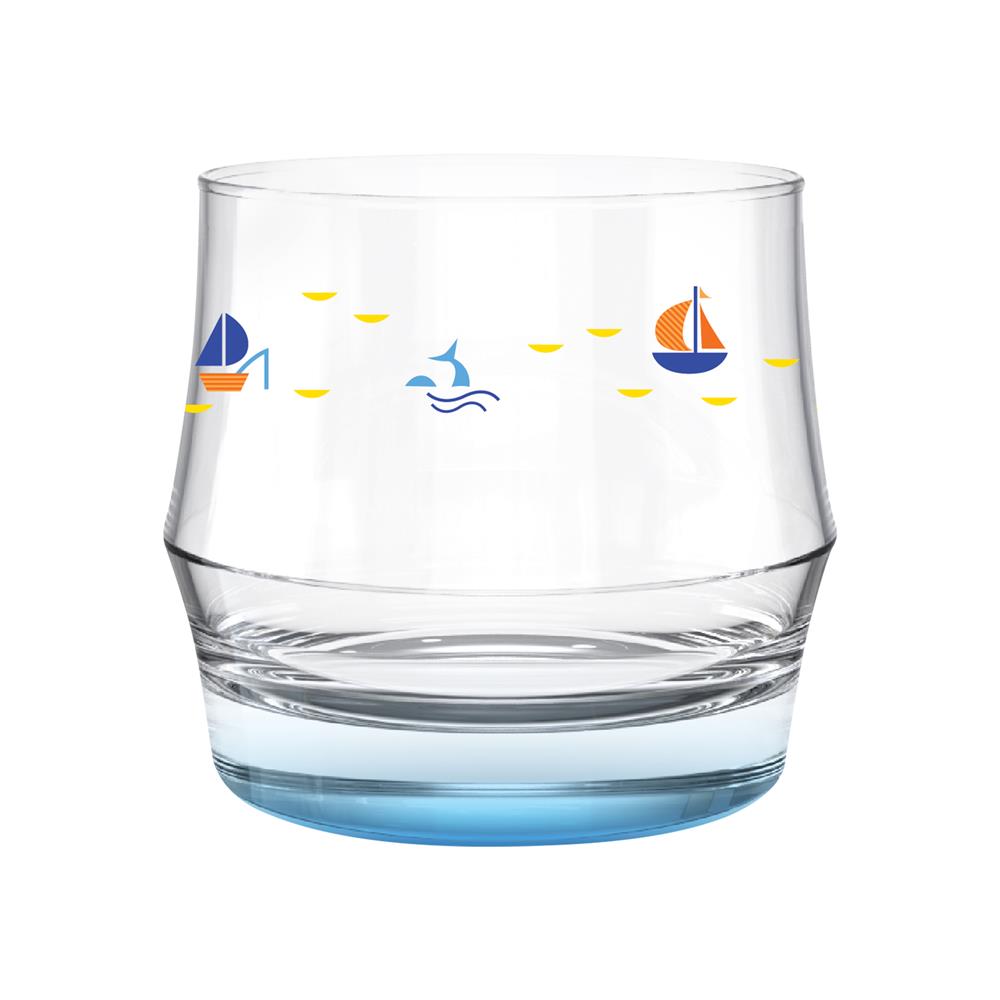 แก้วน้ำ 340 มล. OCEAN GLASS SUMMER SET DEEP BLUE SEA ROCK (แพ็ก 4 ใบ)