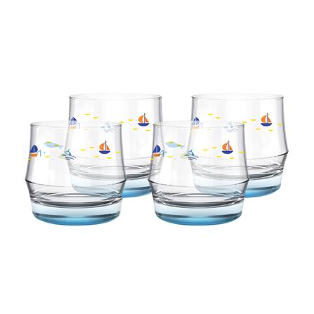 แก้วน้ำ 340 มล. OCEAN GLASS SUMMER SET DEEP BLUE SEA ROCK (แพ็ก 4 ใบ)_0