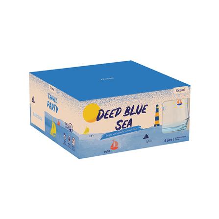 แก้วน้ำ 340 มล. OCEAN GLASS SUMMER SET DEEP BLUE SEA ROCK (แพ็ก 4 ใบ)_2