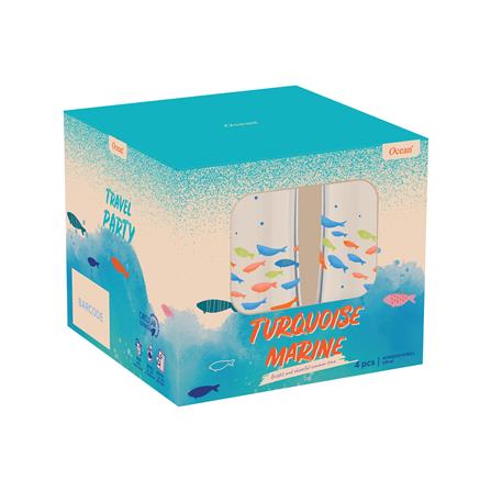 แก้วน้ำ 410 มล. OCEAN GLASS SUMMER SET TURQUOISE MARINE HI BALL (แพ็ก 4 ใบ)_2