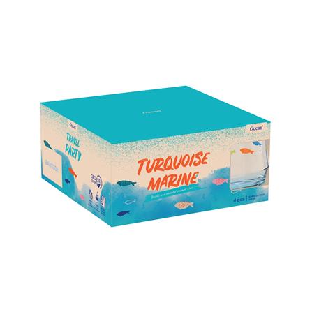 แก้วน้ำ 340 มล. OCEAN GLASS SUMMER SET TURQUOISE MARINE ROCK (แพ็ก 4 ใบ)_2