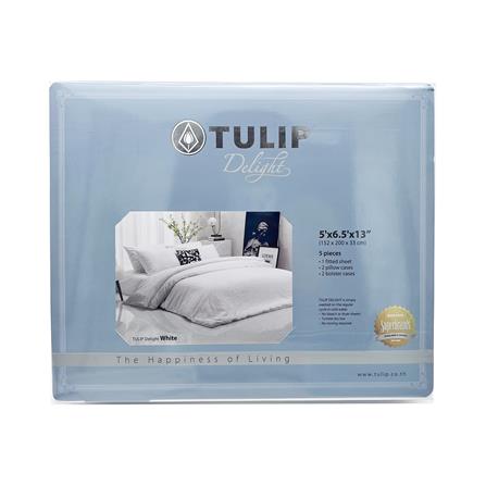 ชุดผ้าปูที่นอน 5 ฟุต (ชุด 5 ชิ้น) TULIP DELIGHT 60124-DLWHITE_1
