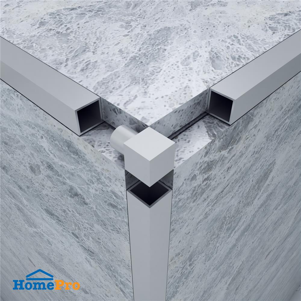 ตัวปิดมุมคิ้วอะลูมิเนียมแบบเหลี่ยม DP DL120 12 มม. สีเงิน