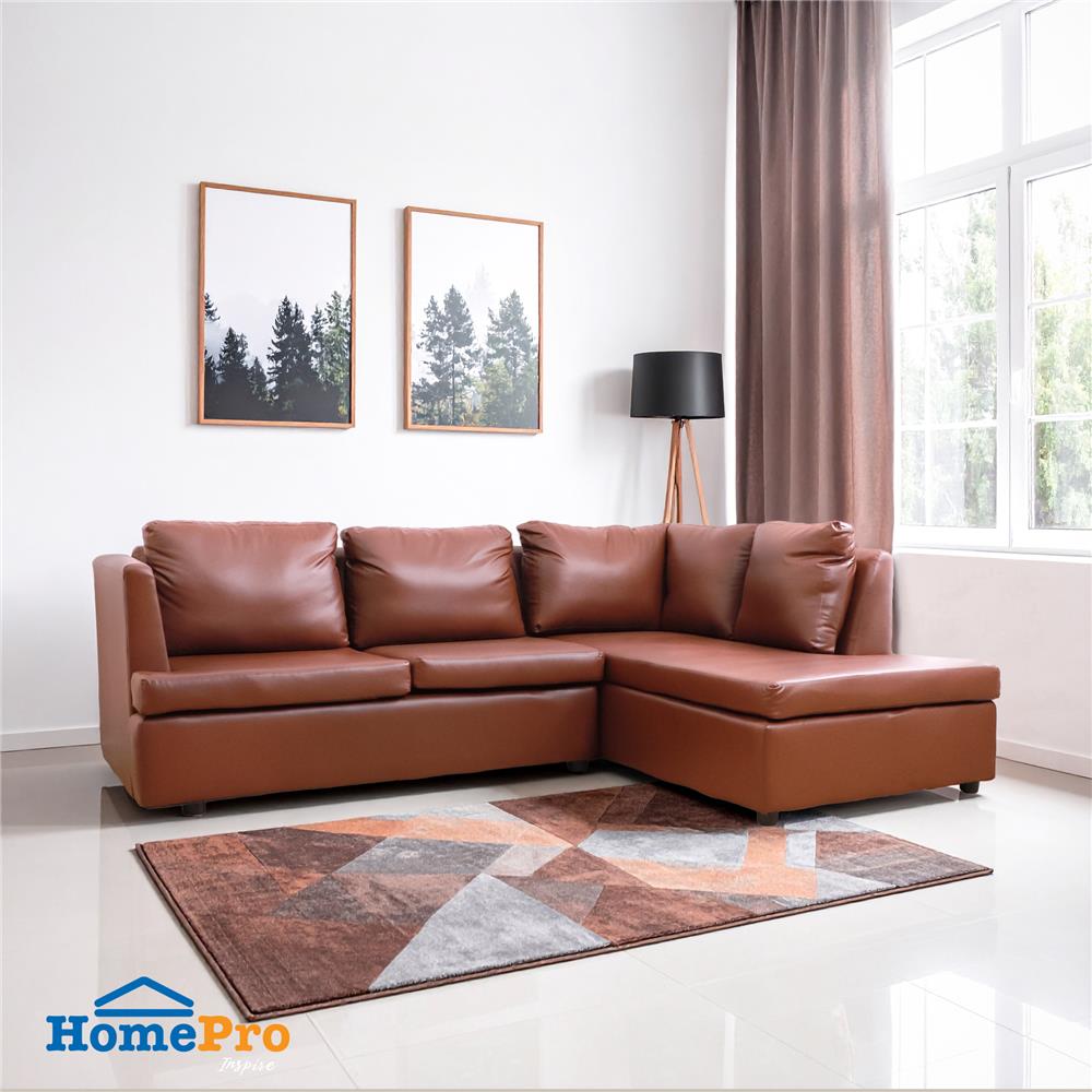 โซฟาเข้ามุมขวา FURDINI LAUREN สีน้ำตาลเข้ม