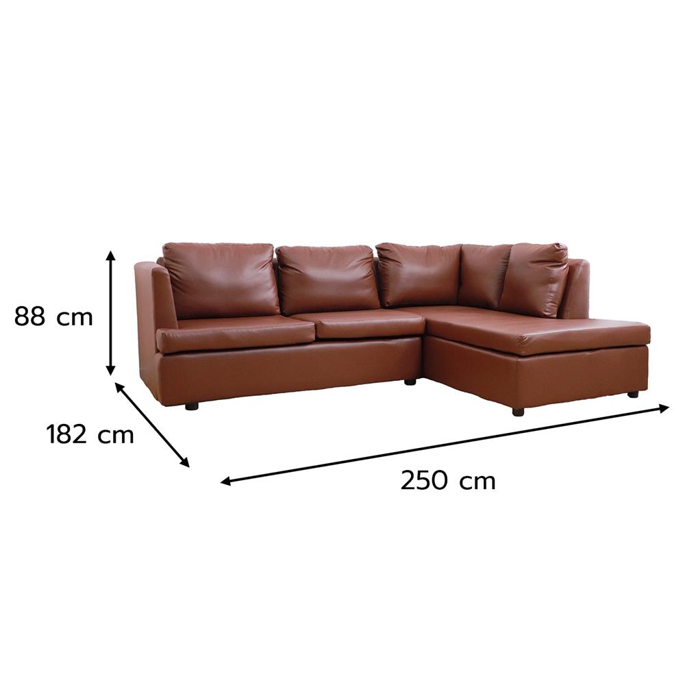 โซฟาเข้ามุมขวา FURDINI LAUREN สีน้ำตาลเข้ม