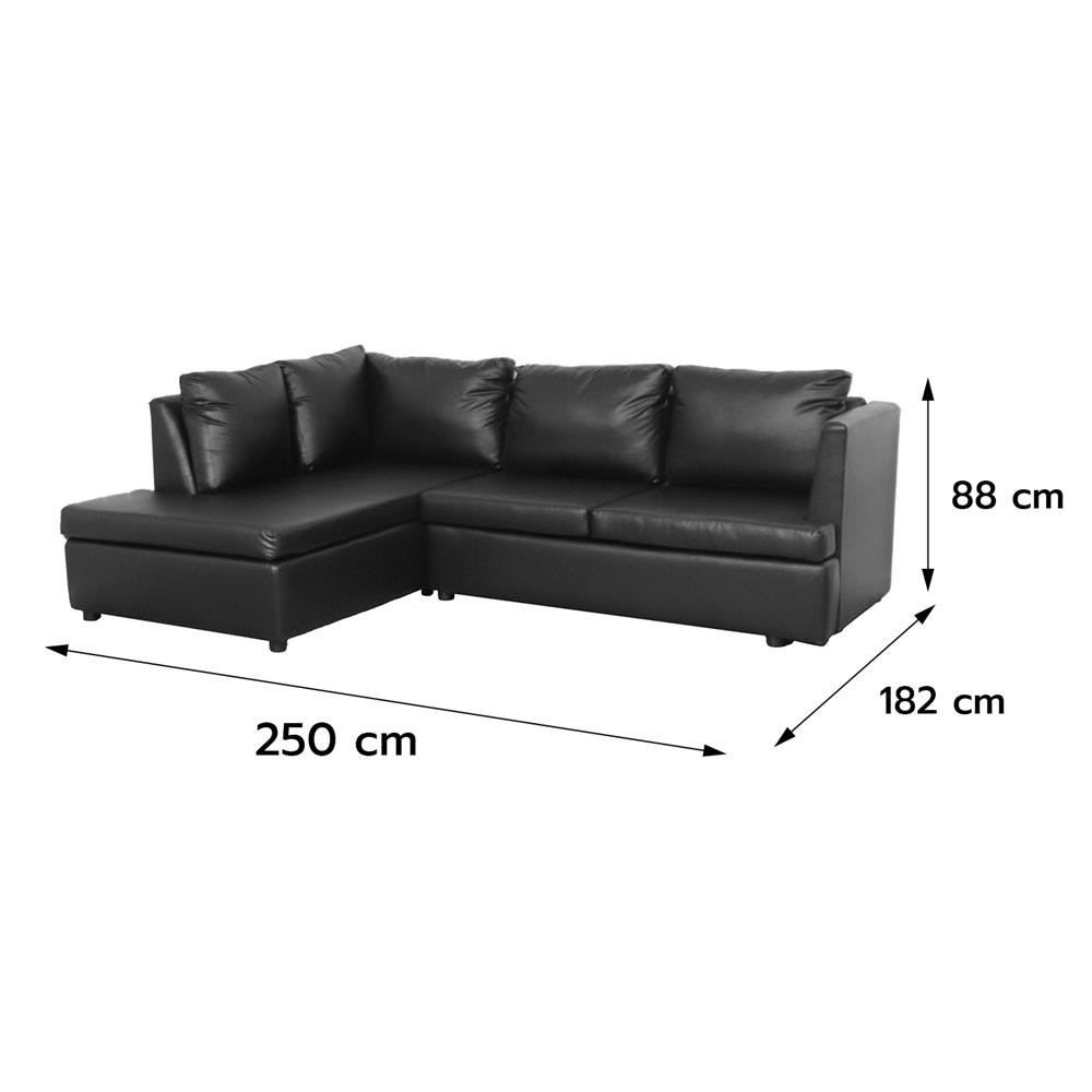 โซฟาเข้ามุมซ้าย FURDINI LAUREN สีดำ